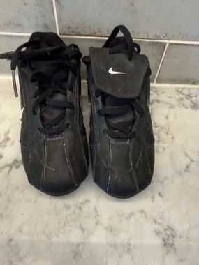 Nike Kids Black Lace-Up Sneakers with White Swoosh